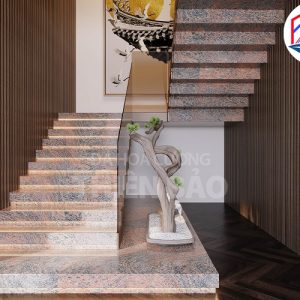 Đá Red Paradisco Ốp Cầu Thang